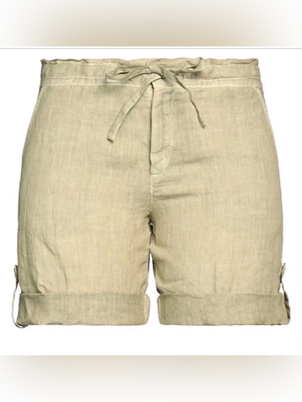 120% Lino Womens Drawstring-waist Linen Bermuda Shorts Size 40 XS MSRP $325